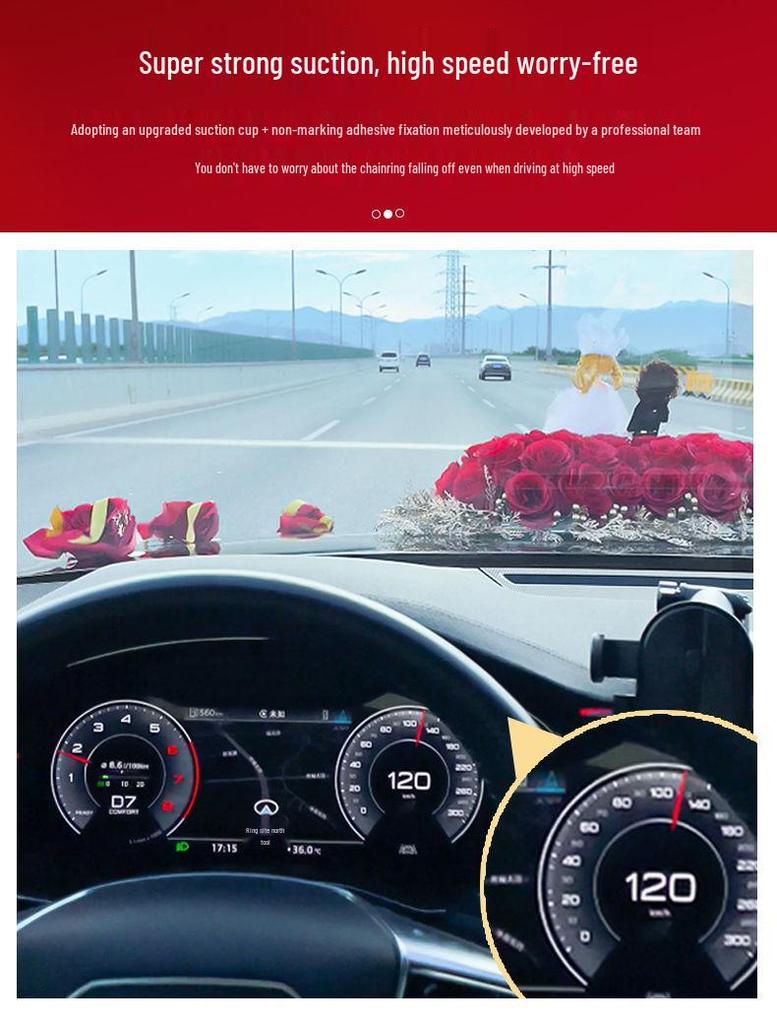 Bridal Car Decoration Set: Suction Cup Flower & Pull Flowers for Wedding Cars