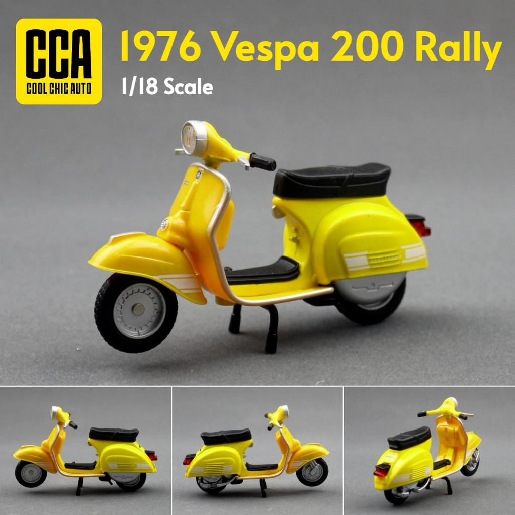 Металлическая модель мотоцикла Vespa Игрушка для детей с инерционным механизмом