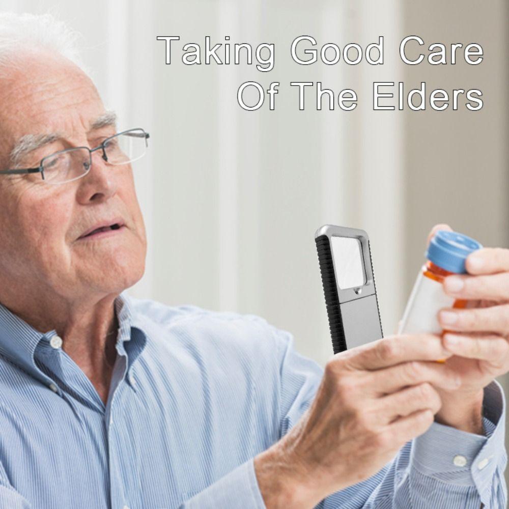 Handheld LED Magnifier 5x Magnification Illuminates Magnifier Pocket Loupe Reading Assistance