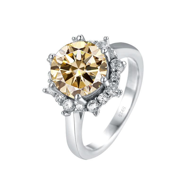 Bague Ringen Роскошные ювелирные изделия с муассанитом и бриллиантами 3,5 карата, обручальное кольцо из стерлингового серебра S925 для женщин, дизайн в форме цветка, размер 5-9