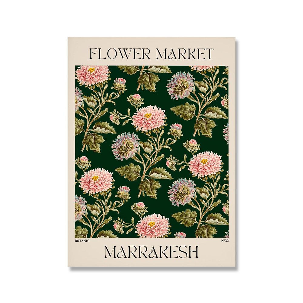 Цветочный рынок Париж Лондон печать плакатов винтажная ботаническая картина на холсте с растениями абстрактная настенная живопись скандинавская картина для гостиной