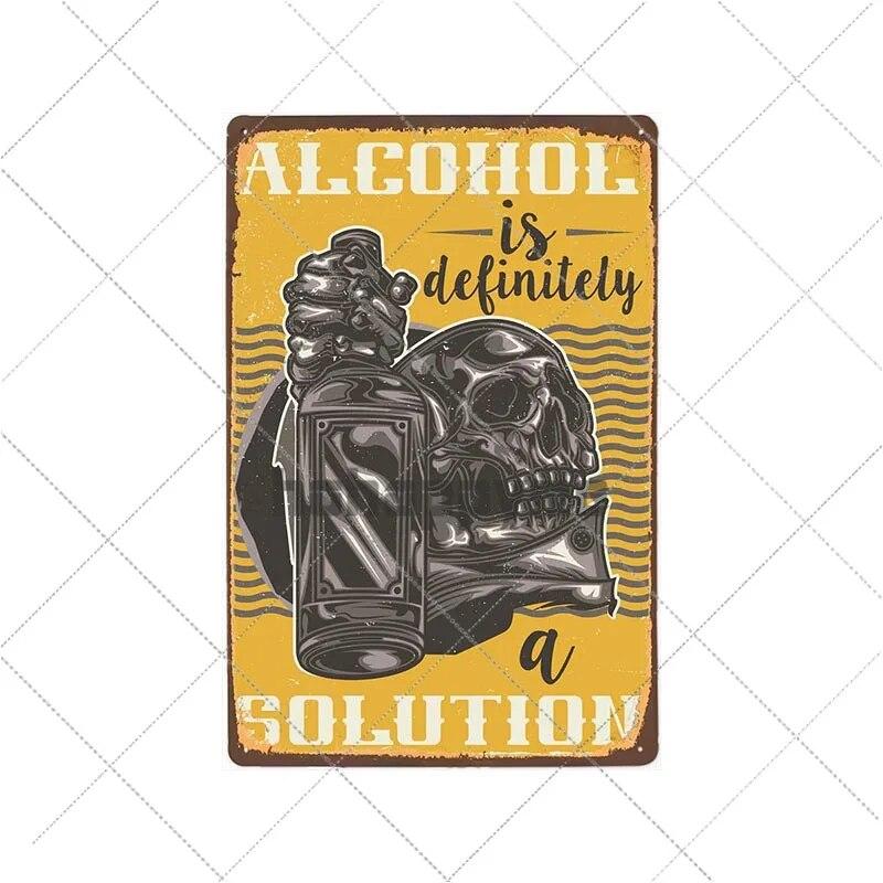 Ретро алкогольные знаки, забавная металлическая табличка, винтажные пивные тарелки, бар, паб, клуб, человек, пещера, украшение на стену, домашний декор 20x30 см