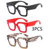 3Pcs Rice Nails Big Frame Clear Lens Glasses Oversize Square Myopia Nerd Spectacles Degree