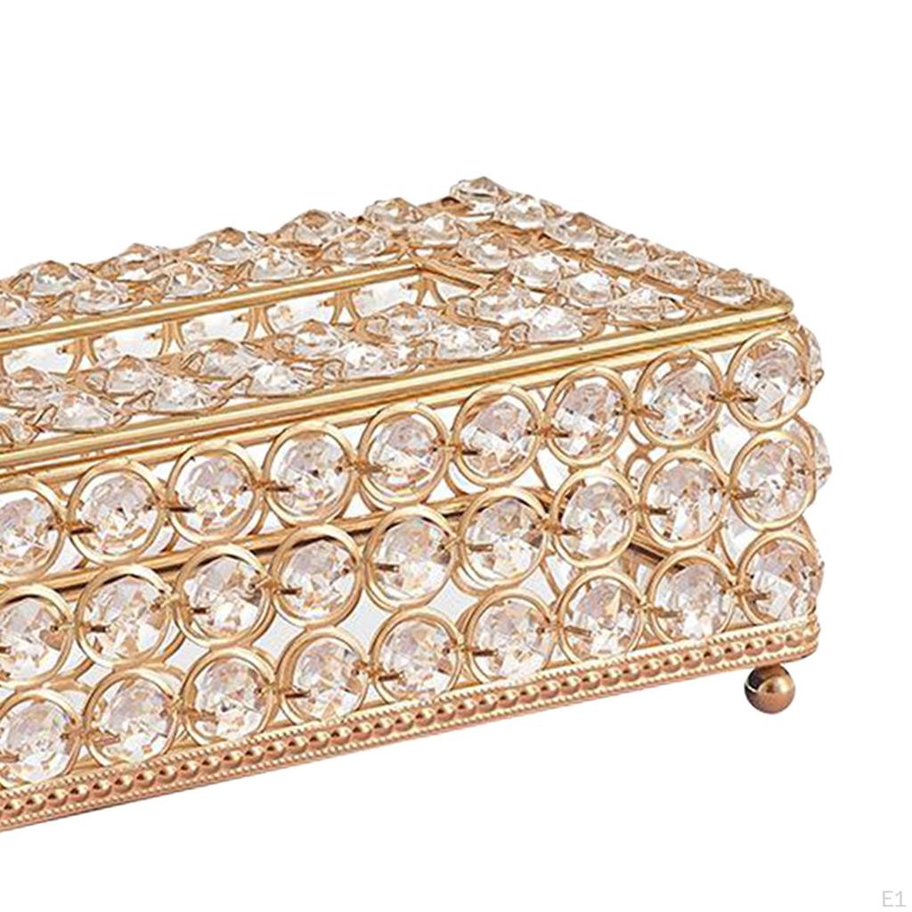 Коробка для держателя салфеток Bling - Диспенсер с декоративной крышкой, прямоугольный блестящий алмазный кристалл для ванной комнаты