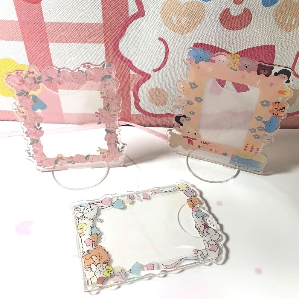 Акриловый держатель для фотокарточек, мультяшный стоячий орнамент, милая фоторамка