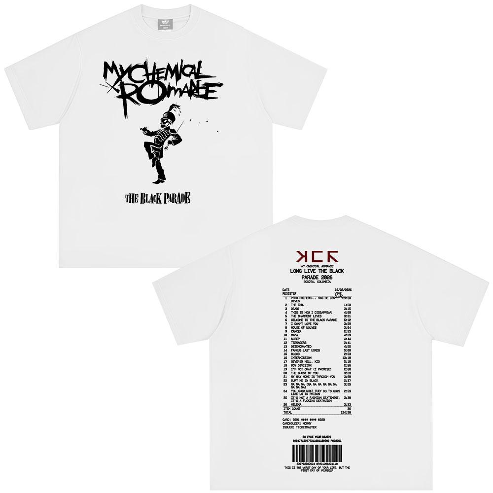 Rock Band My Chemical RoUnisexce Tshirt The Black Parade 2026 Tour Tshirts Unisexs Women Clothing Vintage Gothic T Shirt Streetwear