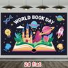 2D Раскрытая Книга Фэнтези Фон Мировой День Книги Фон для Класса