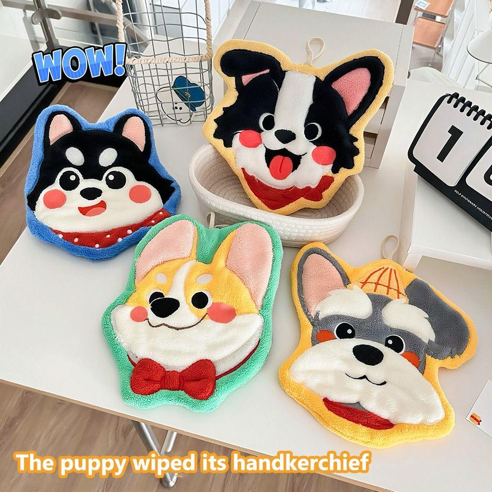 Thickening Hand Towel Dog Shaped Kid Towel Kawaii Kitchen Handkerchief  Bathroom