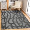 Living Room Rug Graphic Embossed Patterns Grey 160x230