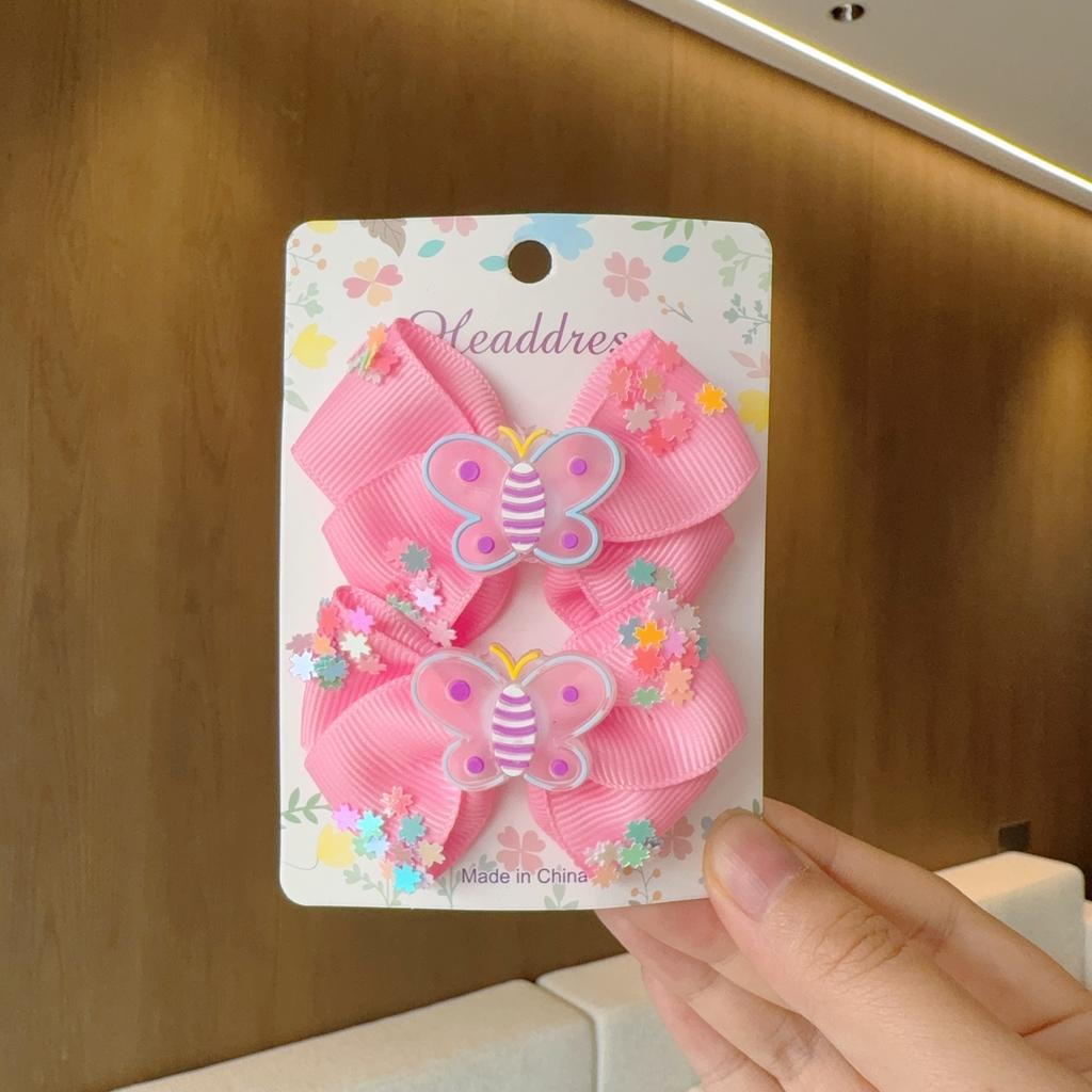 2Pcs/lot Baby Solid Hair Bows Hair Clips Ribbon Bow Hairpin for Girl Cheer Bowknot Barrettes Children Headwear Hair Accessories
