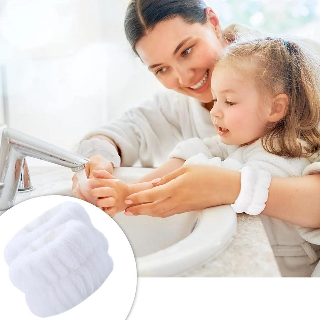 3 шт./набор Повязка на запястье для умывания лица, набор повязок на голову из флиса для ухода за кожей, галстук-бабочка, резинка для волос, напульсники для макияжа, душа, для девочек-подростков, повязки на голову