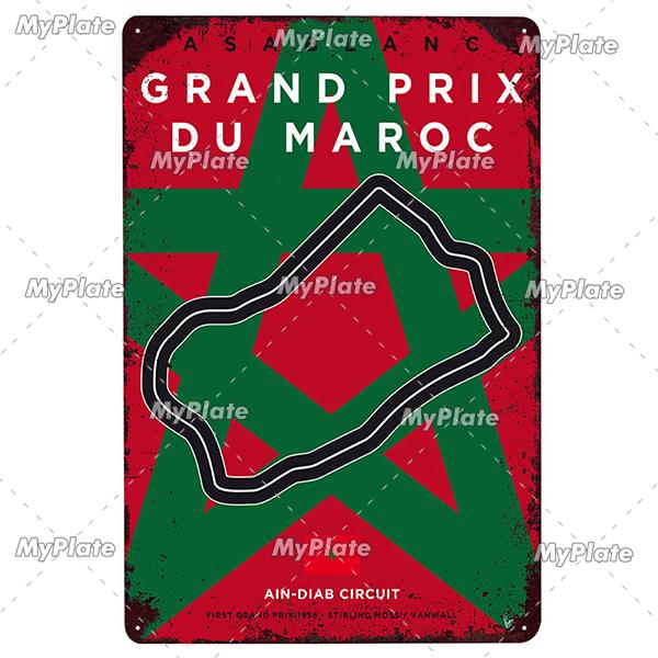 Гоночный трек металлический знак винтажная табличка сервиз жестяная вывеска настенный декор для гаража гоночный автомобиль пластина поделки постер F1 игра на заказ