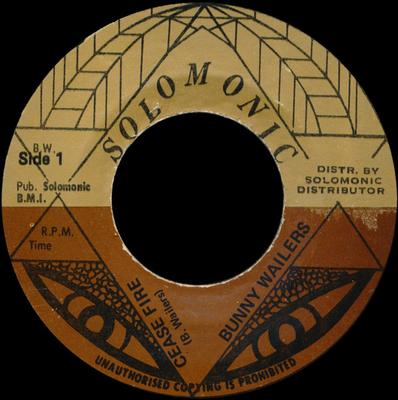 7-дюймовая пластинка BUNNY WAILER - Cease Fire NONE Solomonic Ямайка Регги, Ска и Даб Б/у