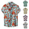 Мужская летняя новая свободная рубашка с коротким рукавом с принтом, кардиган, пляжная рубашка