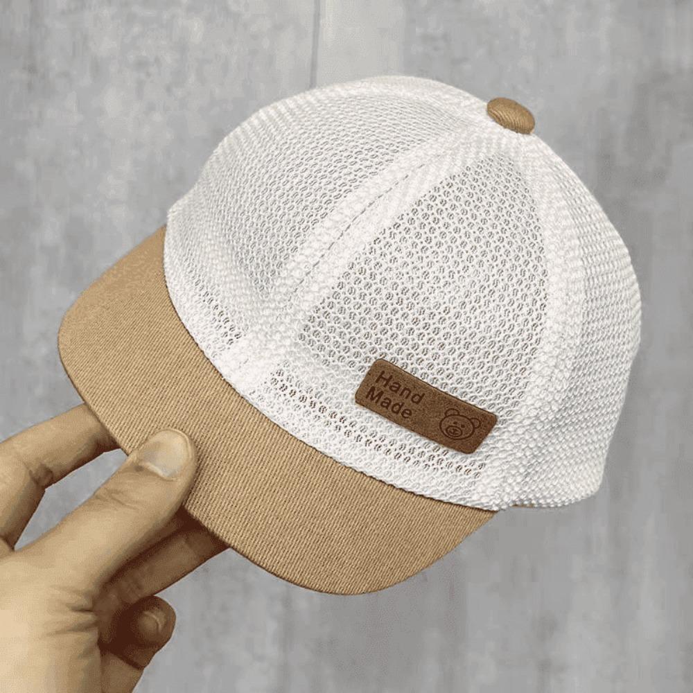 Solid Color Mesh Baseball Cap Hollow Mesh Duck Tongue Hat Korean Style Kid Sunscreen Hat Baby