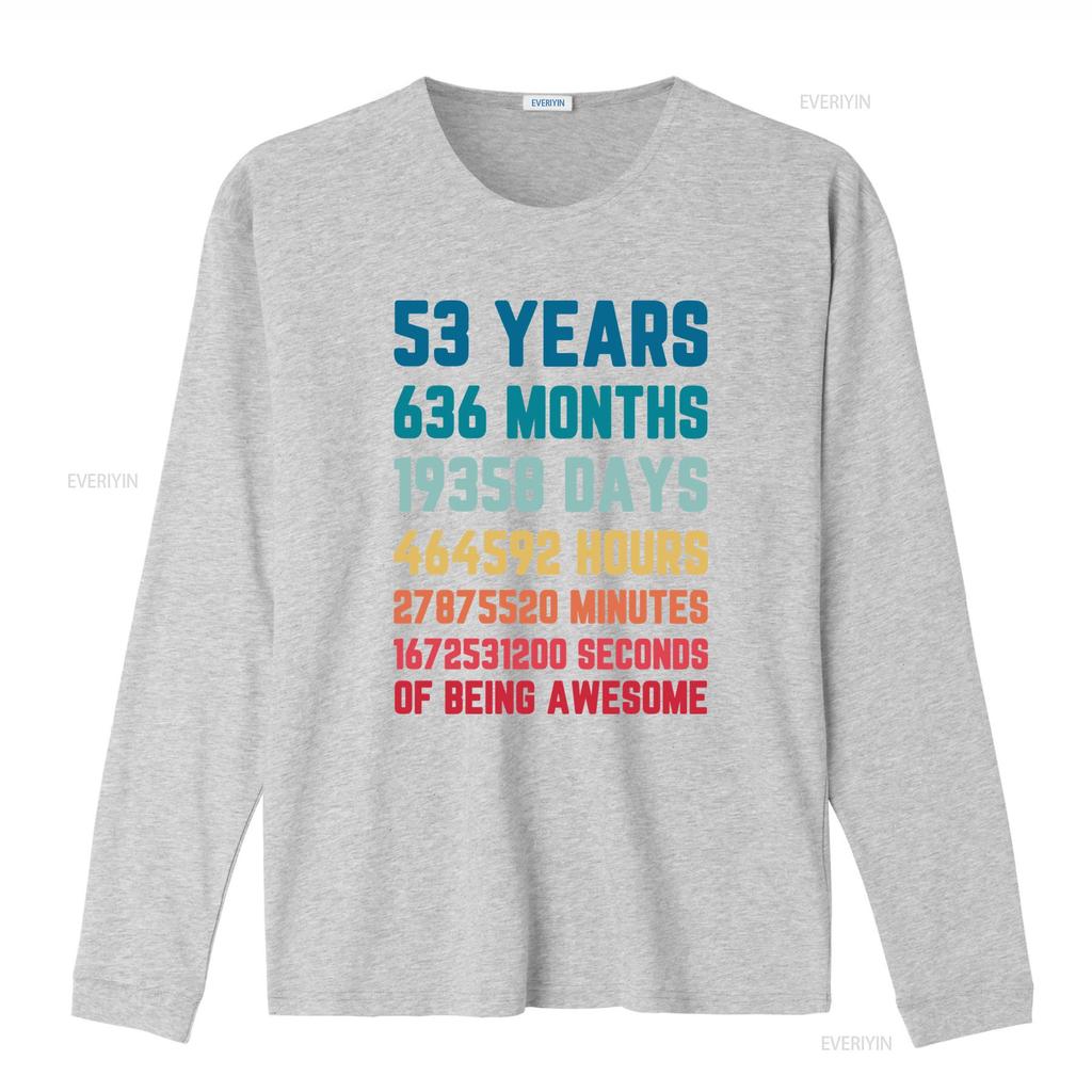 53 Years 636 Months 19358 Days Mens T Shirt 100 Cotton 53rd Birthday vintage Washed Slightly Casual Stylish Unisex