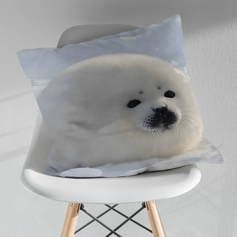 Animal Seal Cute Throw Pillow Case Living Room Sofa Cushion Cover For Home Bedroom Decoration Protector