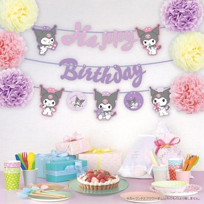 Набор украшений на день рождения Flower Pom Sanrio Characters Kuromi