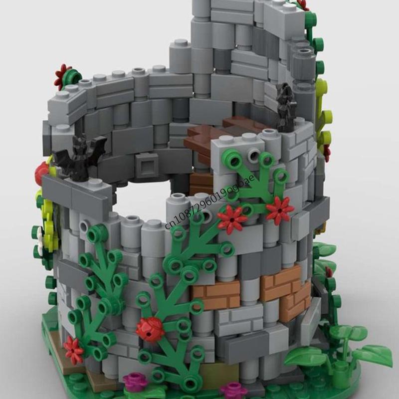 НОВЫЙ 377 деталей MOC Средневековая уличная сцена лесной человек Смотровая башня руины модель DIY творческие идеи Детская игрушка Конструктор Подарок на день рождения