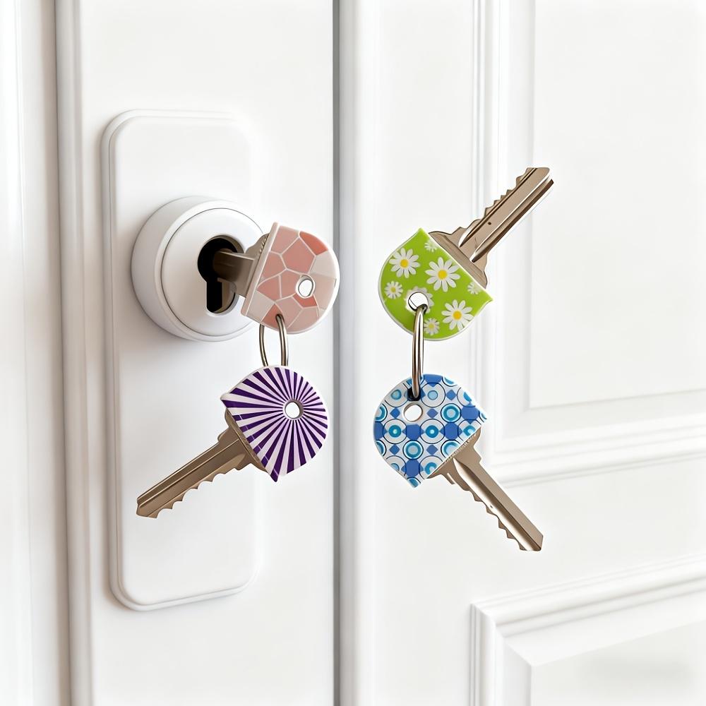5 Random Color Floral Silicone Key Caps Creative Key Identifier Anti-Slip Key Protective Cover