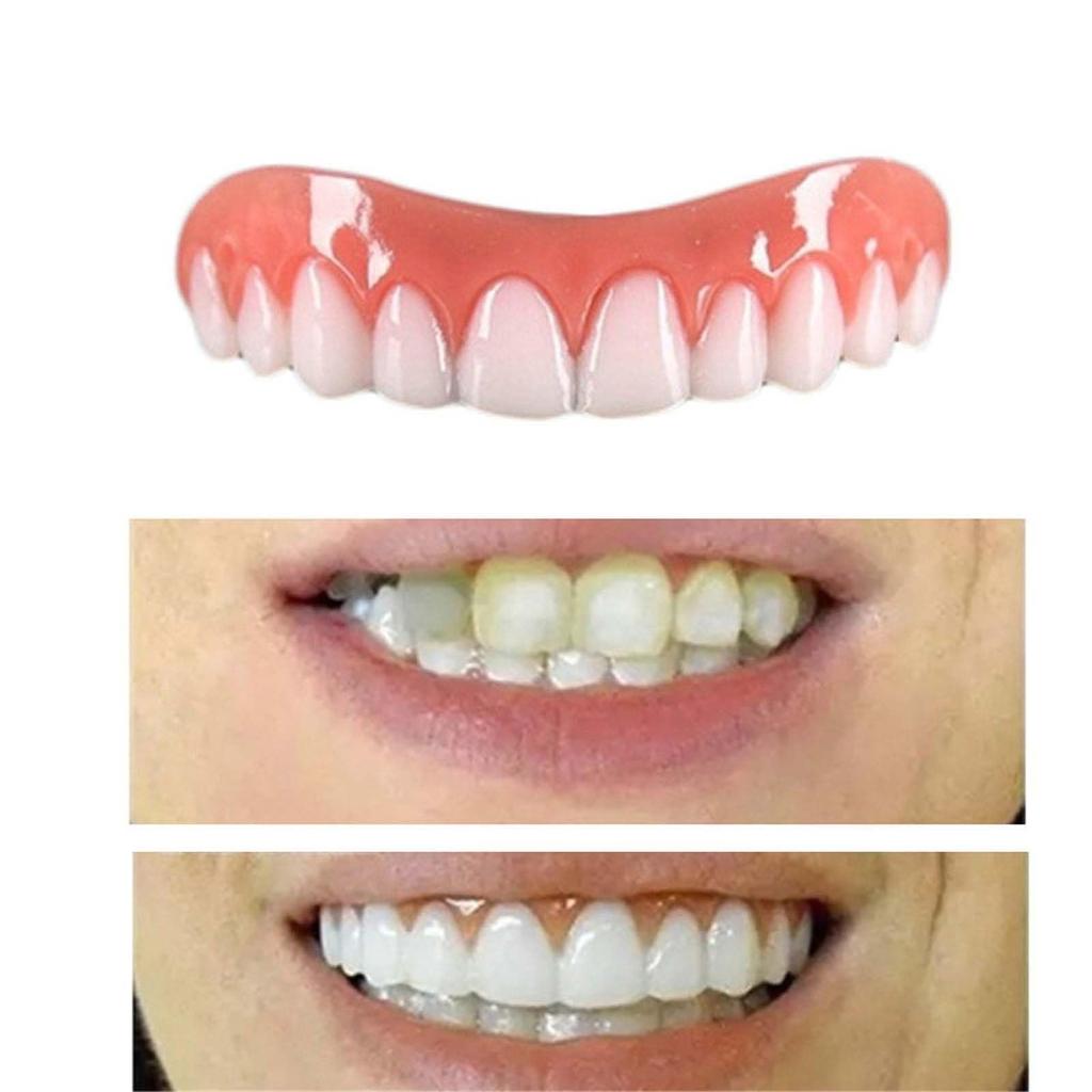 Dentures for Men and False Teeth Temporary Repair Denture Easy To Adjustable and Practical Whitening for Teeth Dentures, Women, Self-made Adhesive,