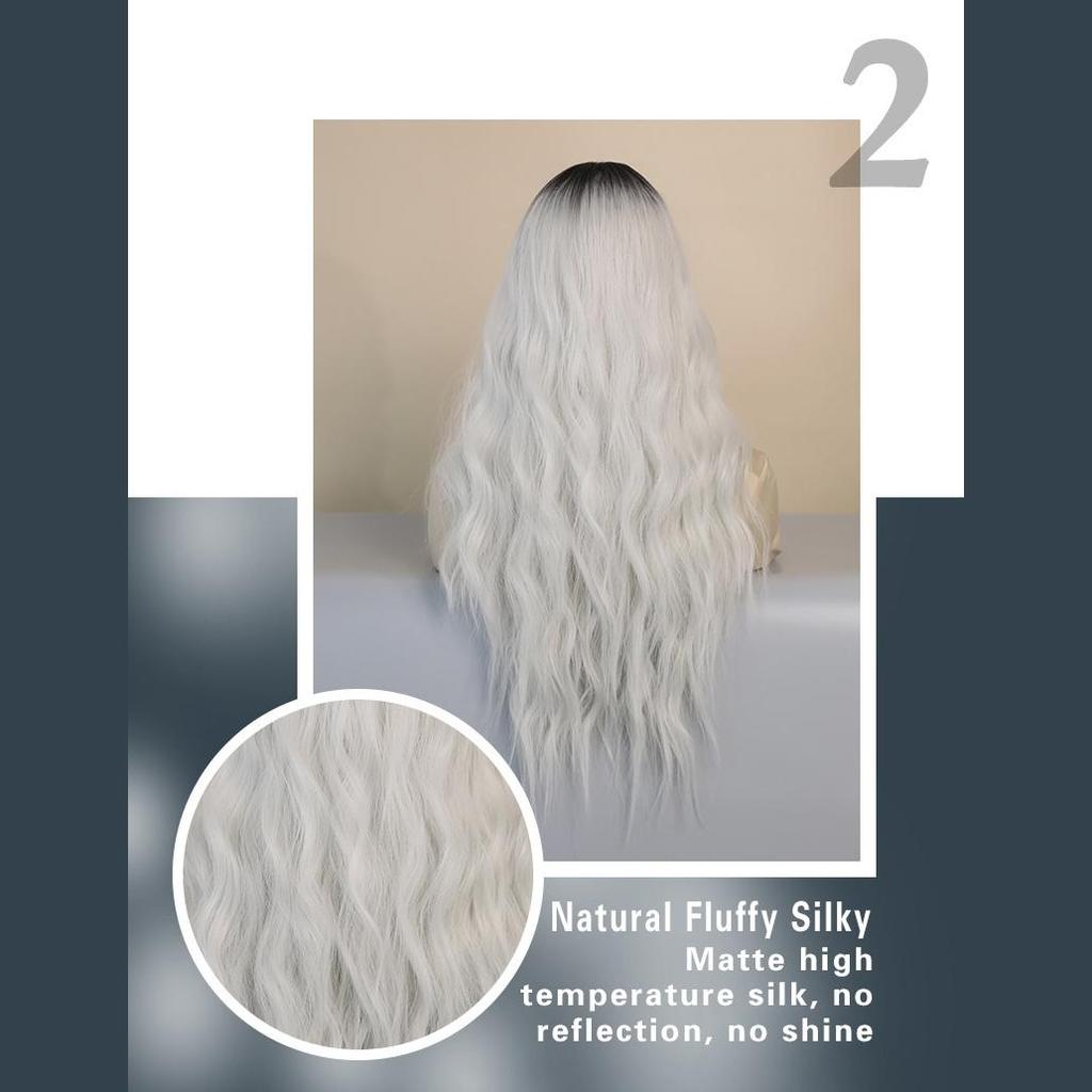 Женские волосы 68 см, искусственные волосы, белый парик, длинные волосы, длинные вьющиеся волосы, розовые волосы, сетчатый головной убор, полный головной убор, натуральный настоящий парик