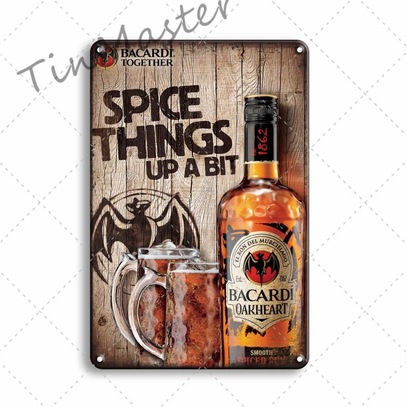 Виски, пиво, металлическая жестяная вывеска, винтажный домашний декор, ретро Бакарди, металлический плакат, знак, ирландский паб, кухня, кафе, ресторан, украшение