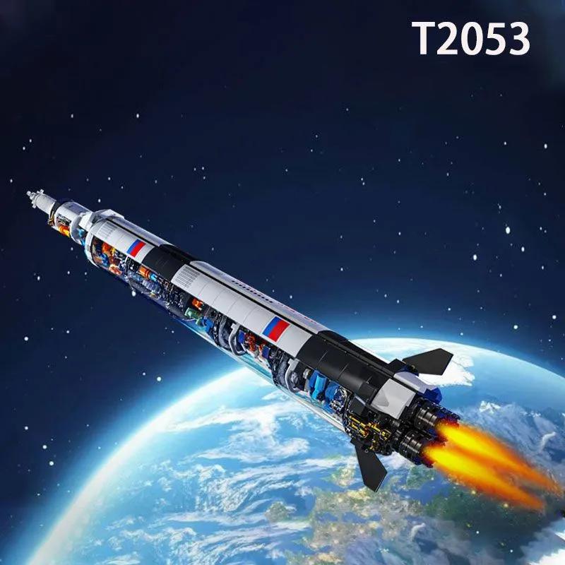 Saturn V Launch Vehicle Building Blocks Toy Astronaut Model 3D Puzzle Aerospace Astronauts Assembly Bricks Educational Toys