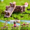Romantic Park Bench Chair Miniatures Fairy Garden Resin Love Stool Succulents Bonsai Ornaments