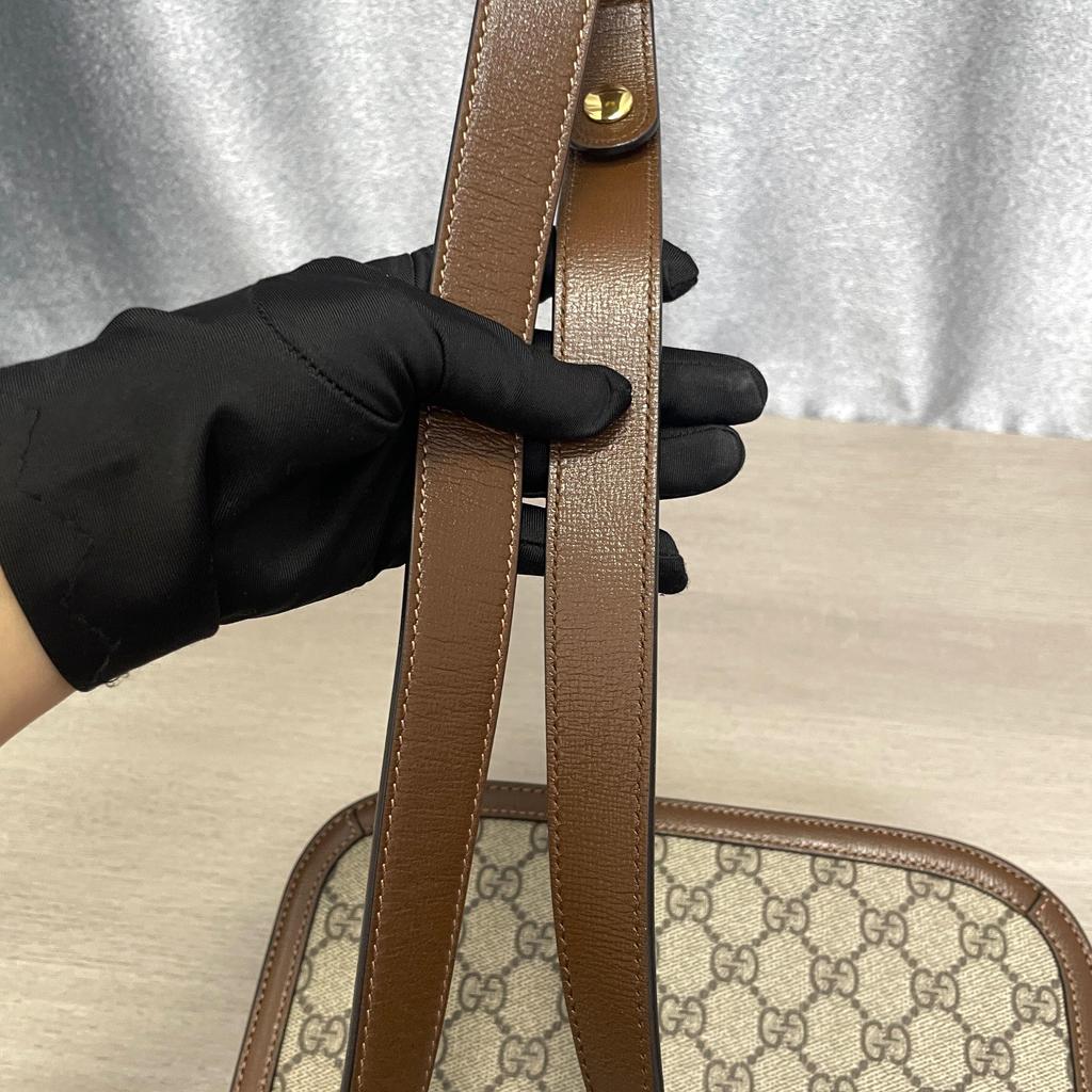 [Pre-Owned] Horsebit 1955 Logo Canvas And Leather Saddle Bag - Excellent #L3OBI3