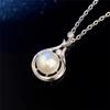 Sterling Water Drop Pendant Necklace Pearl Engagement Wedding Party Elegant Accessories for Women Fashion Jewelry