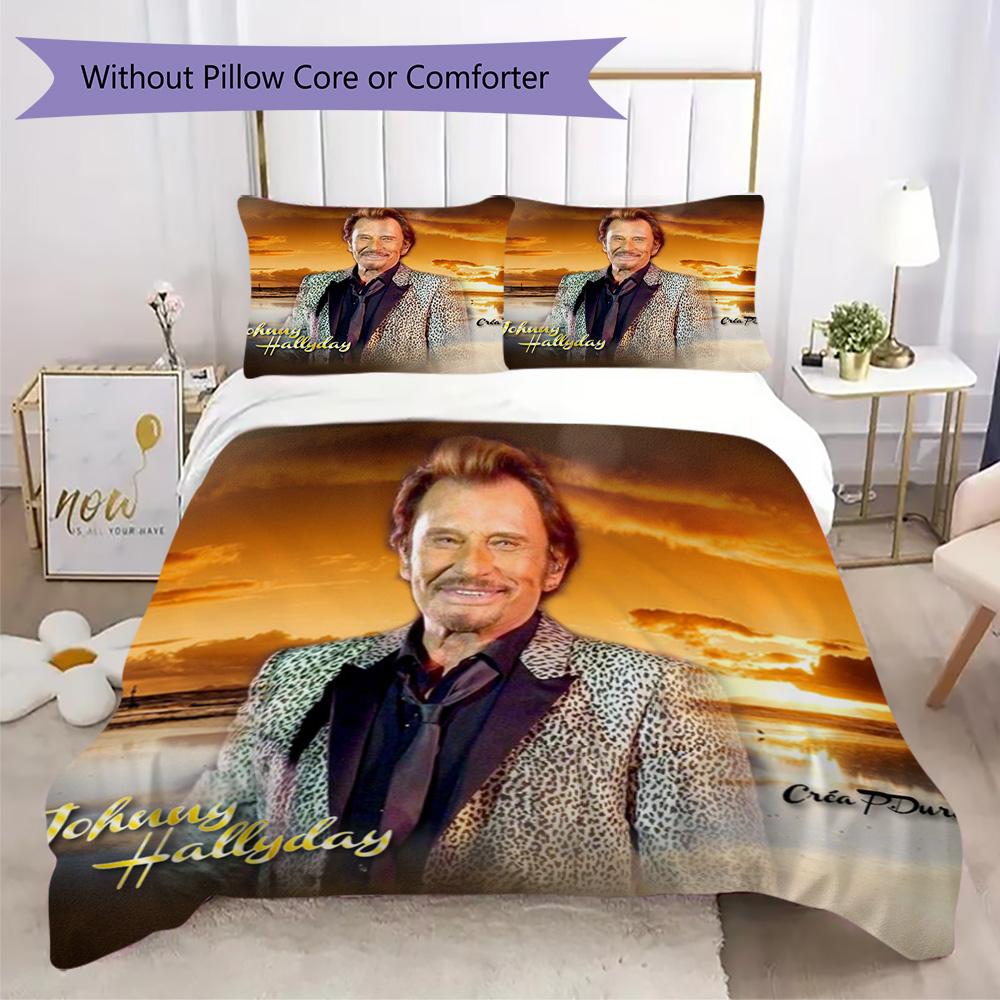 French legendary rock singer and actor Johnny Hallyday provides comfortable bedding covers and pillowcases for home use (without core) K12