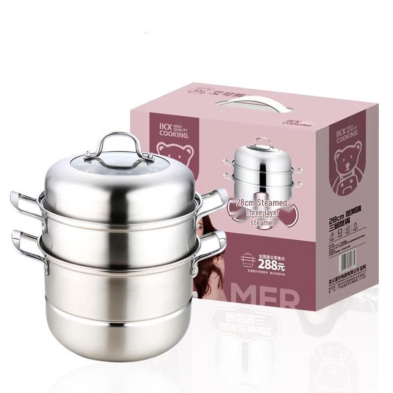 ZISIZ Multi-functional 3-Layer Steamer Pot