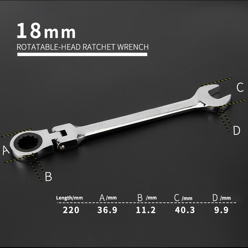 Многофункциональный набор ключей с трещоткой на 180 градусов, гибкие рожковые ключи для ремонта автомобилей, ручные инструменты, комбинированный гаечный ключ