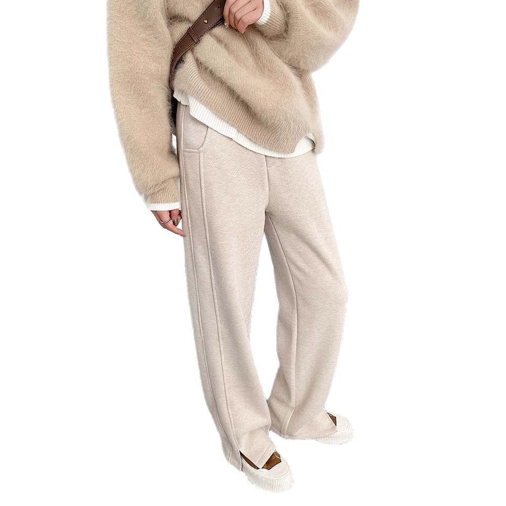 Женские брюки палаццо из шерсти в елочку с разрезами - Коллекция весна/лето 2025