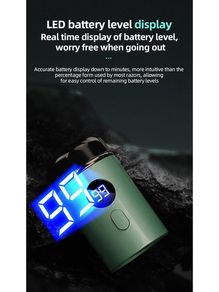 Portable Rechargeable Men's Electric Beard Shaver - Compact Travel Design