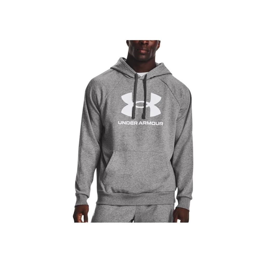 Under Armour Толстовка с капюшоном Rival Fleece Letter Print Raglan для мужчин, серая 1379758-025