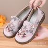Старые пекинские тканевые туфли, туфли для мамы, осенние дышащие нескользящие туфли на мягкой подошве, обувь для пожилых мужчин, женские туфли, старая вышивка, вышивка