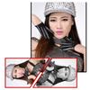 1pair Unisex Fingerless Leather Gloves Nightclub Stage Performances Glove Stylish Handwear