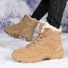 Высокие ботинки мужские рабочие ботинки мужские ботинки нерушимые удобные ботинки плюшевые теплые мужские уличные ботинки с толстой подошвой из хлопка для снега