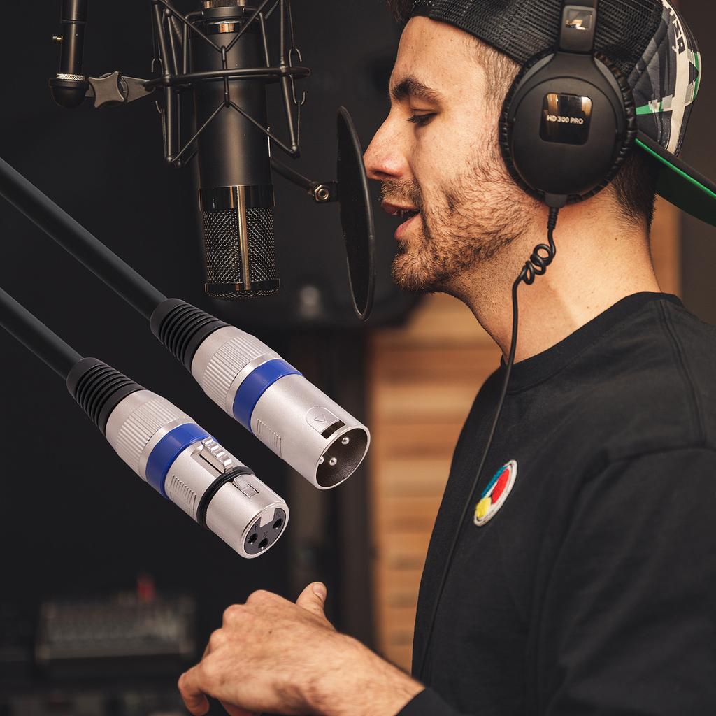 Набор кабелей XLR длиной 1,5 м, 10 шт., разноцветные круглые микрофонные кабели DMX, сценический световой кабель, 3-контактный разъем «папа-мама»