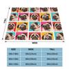 Four Portrait Of A Pugs Pop Art Style Blankets Flannel Summer Dog Thin Throw Blankets for Bedding Bedroom Bedspreads