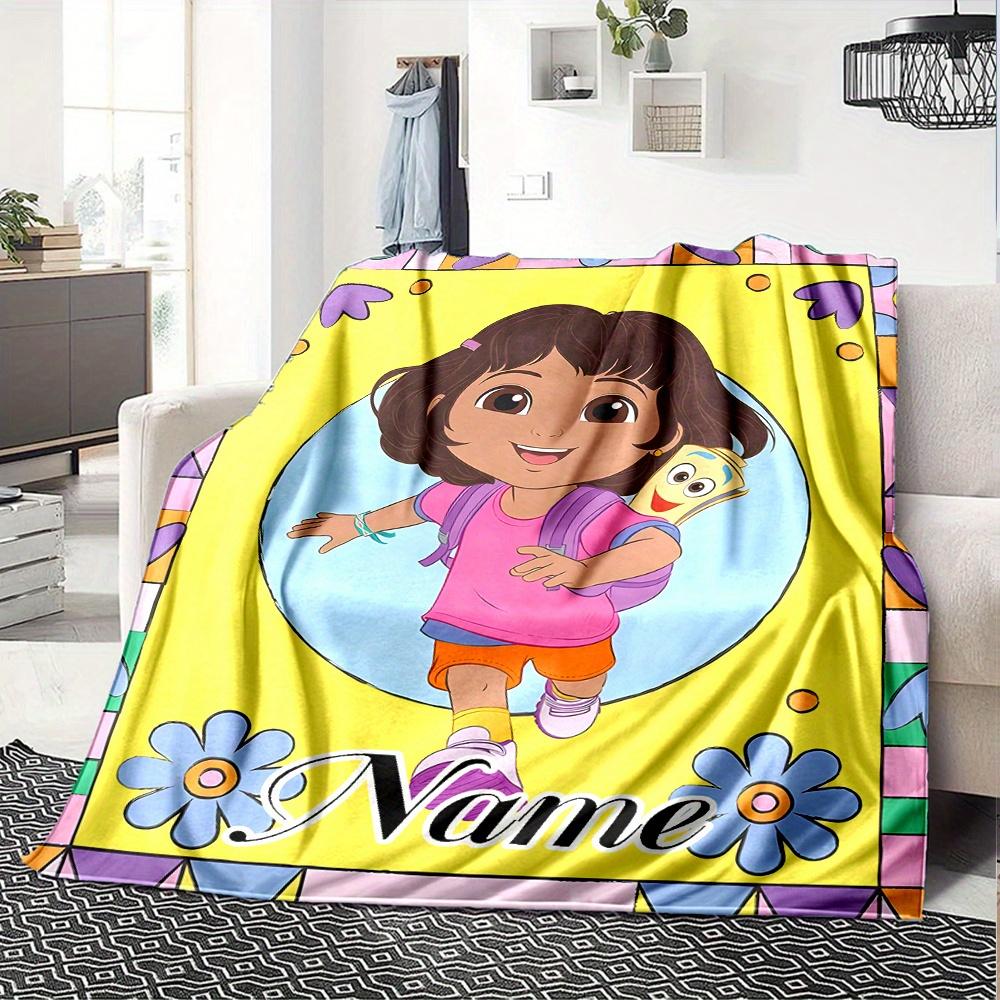 Dora Explorer Adventure Map Boots Customized Your Name Blanket Lightweight And Comfortable Warm Blanket Suitable For Bed Home Chair Office Sofa