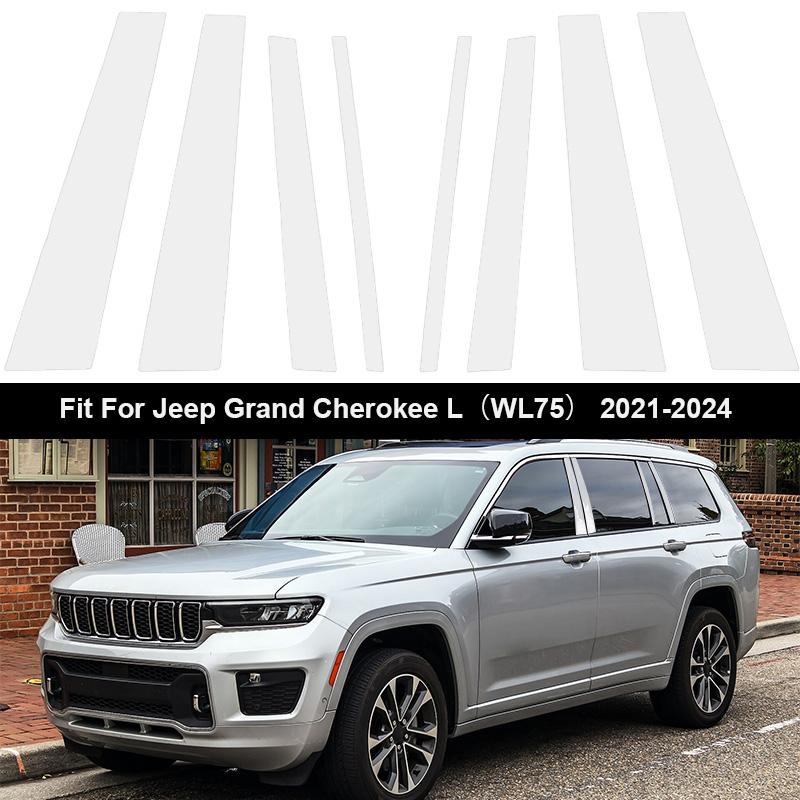 8 шт. Накладки на центральную среднюю стойку BC стойку двери и окна с зеркальным эффектом для Jeep Grand Cherokee L WL75 WL74