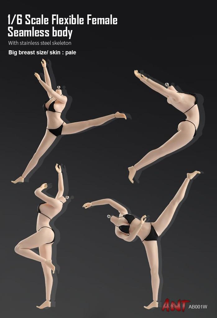 Игрушки Хобби Масштаб Фигурка ANT AB001W Белый Перламутр Кожа Супер Гибкое Бесшовное Тело Большой Бюст Без Одежды Женское Тело & [TOYBARJAPAN] 1/6