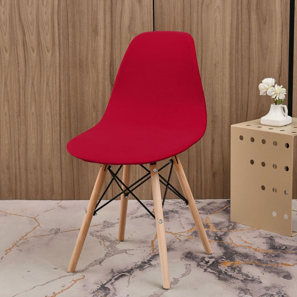 Бархатный чехол на кресло-ракушку однотонный эластичный скандинавский чехол на круглое кресло эластичный чехол на сиденье для обеденного кресла для дома отеля вечеринки банкета 2025