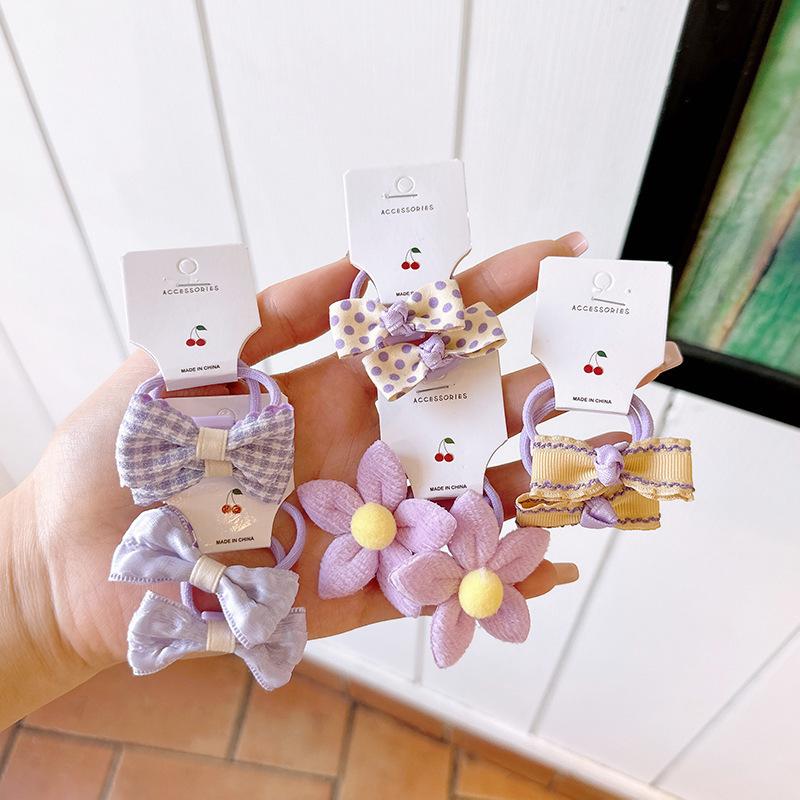 5Pair Cute Hair Band for Girls Sweet Pricess Fashion Hair Rope for Toddler Girl Lovely Elastic Hair Band Baby Headwear