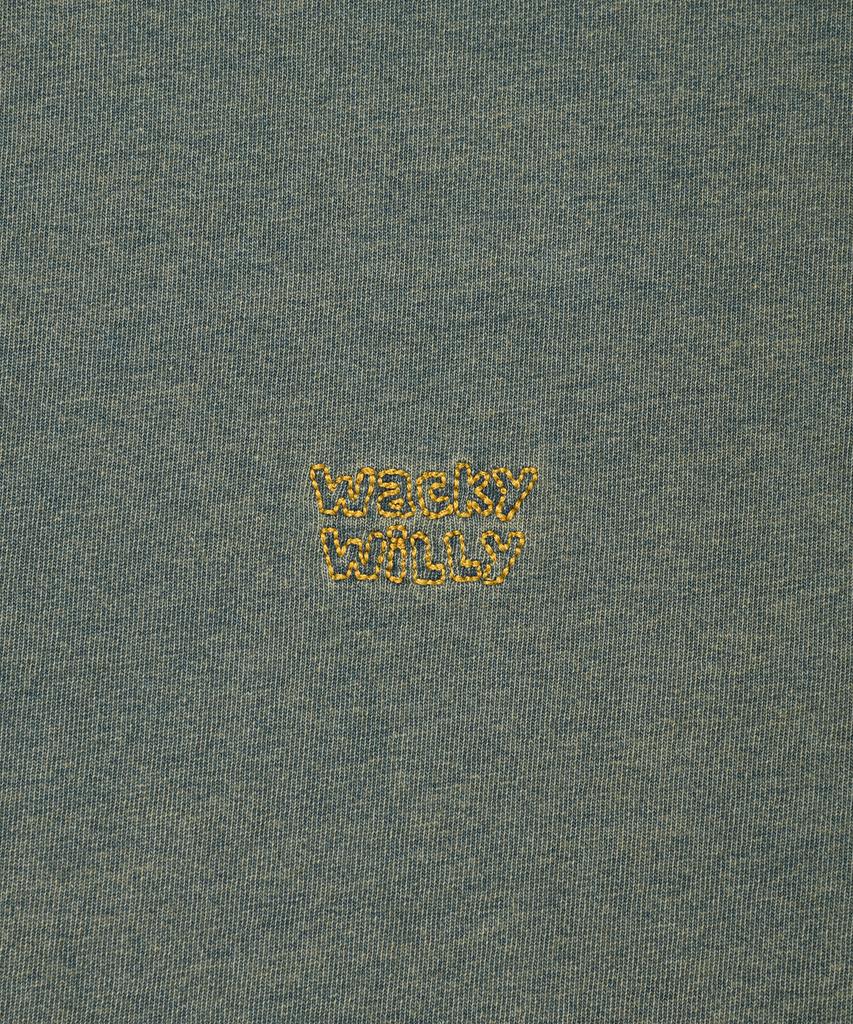 WACKY WILLY Denim-Like Small Logo Short Sleeve T-Shirt Yellow