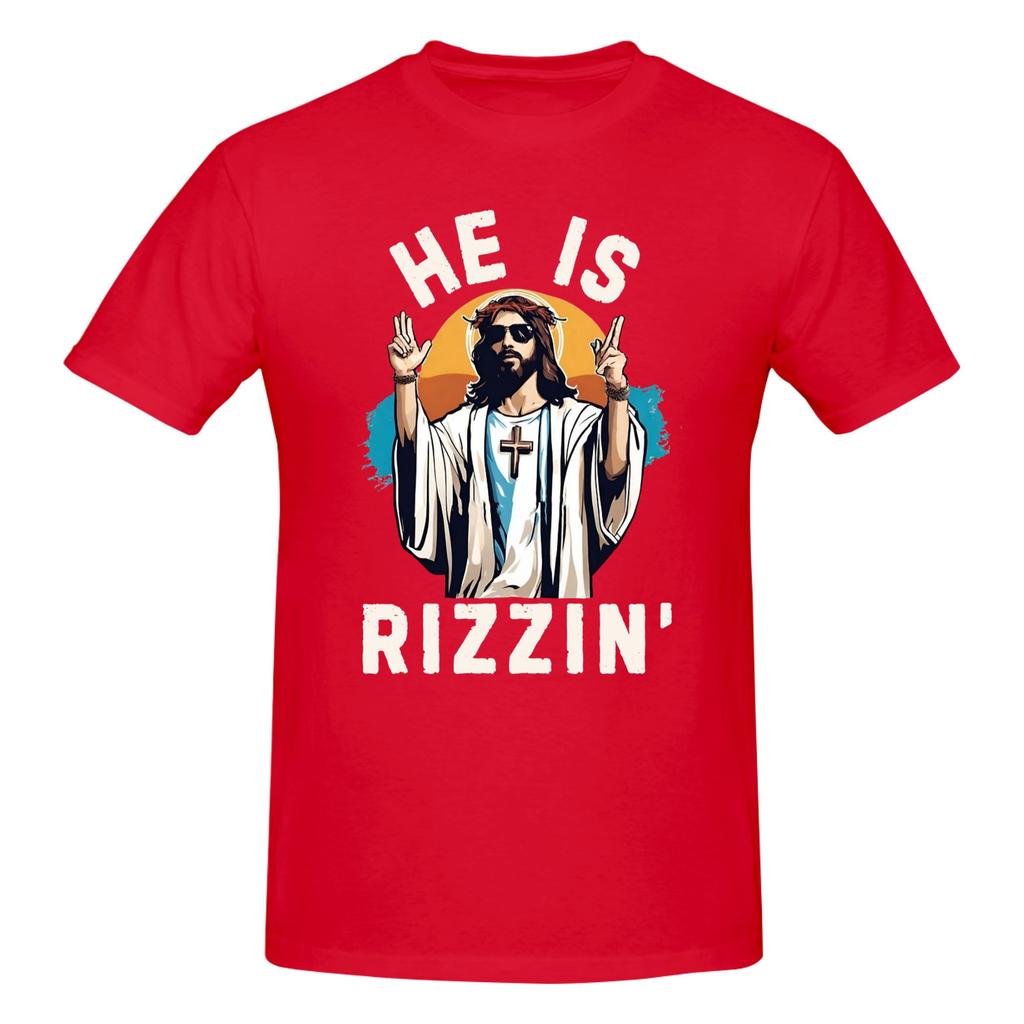 Piece He Is Rizzin Funny Cotton TShirt Easter Bunny Vibes Tees Tops For Unisex