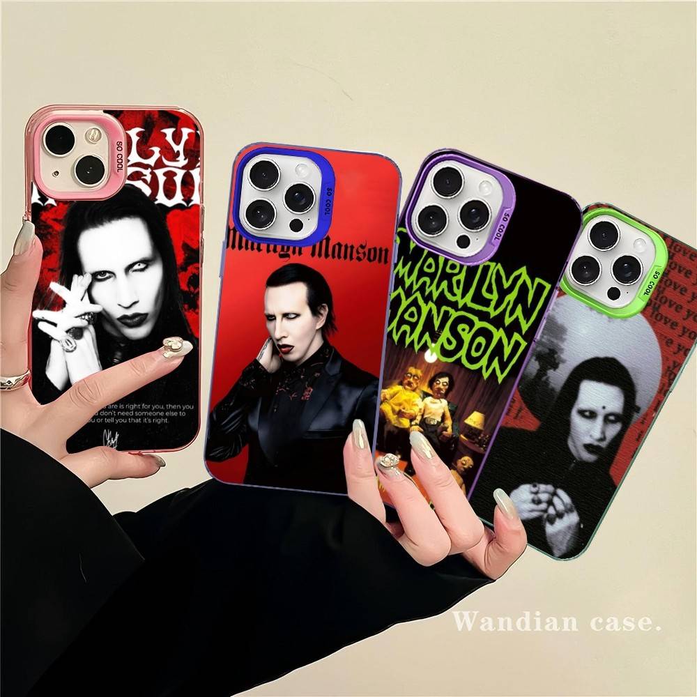 Чехол для телефона Marilyn Manson Rock Band Для IPhone 16 15 14 13 12 11 Pro Max 17 Plus Цветная крышка